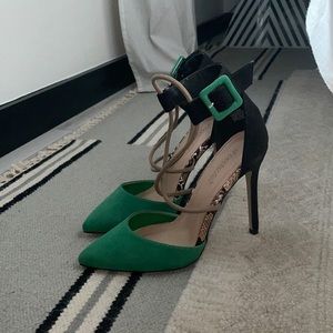 Green and Black Heels